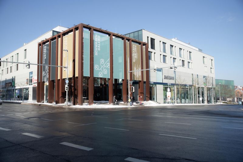 Banner an der Schwabengalerie in Stuttgart