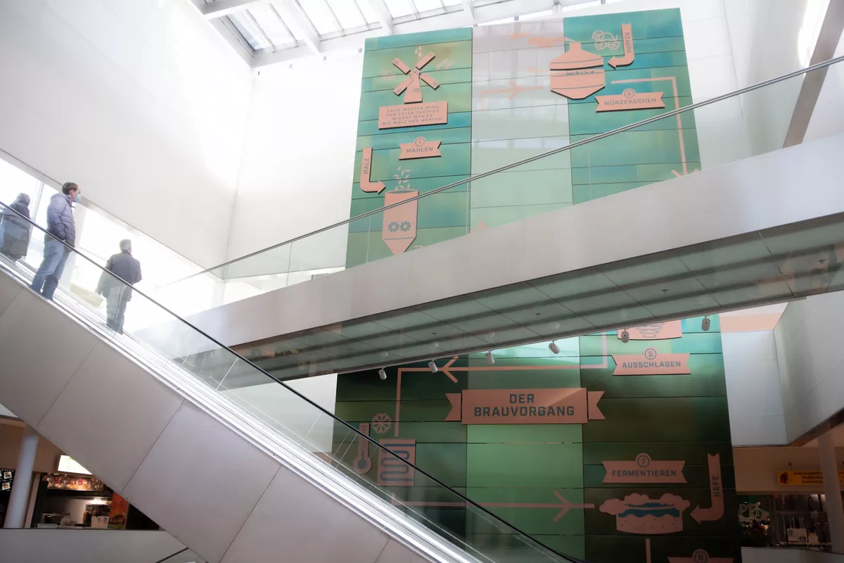 Stuttgarts Brauprozess in simplen Schritten in der Schwabengalerie